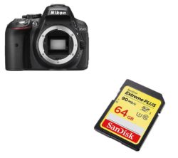 NIKON D5300 DSLR Camera & 64 GB Memory Card Bundle